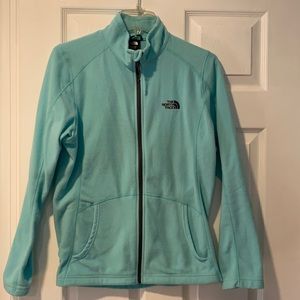 Mint Green North Face front zip jacket